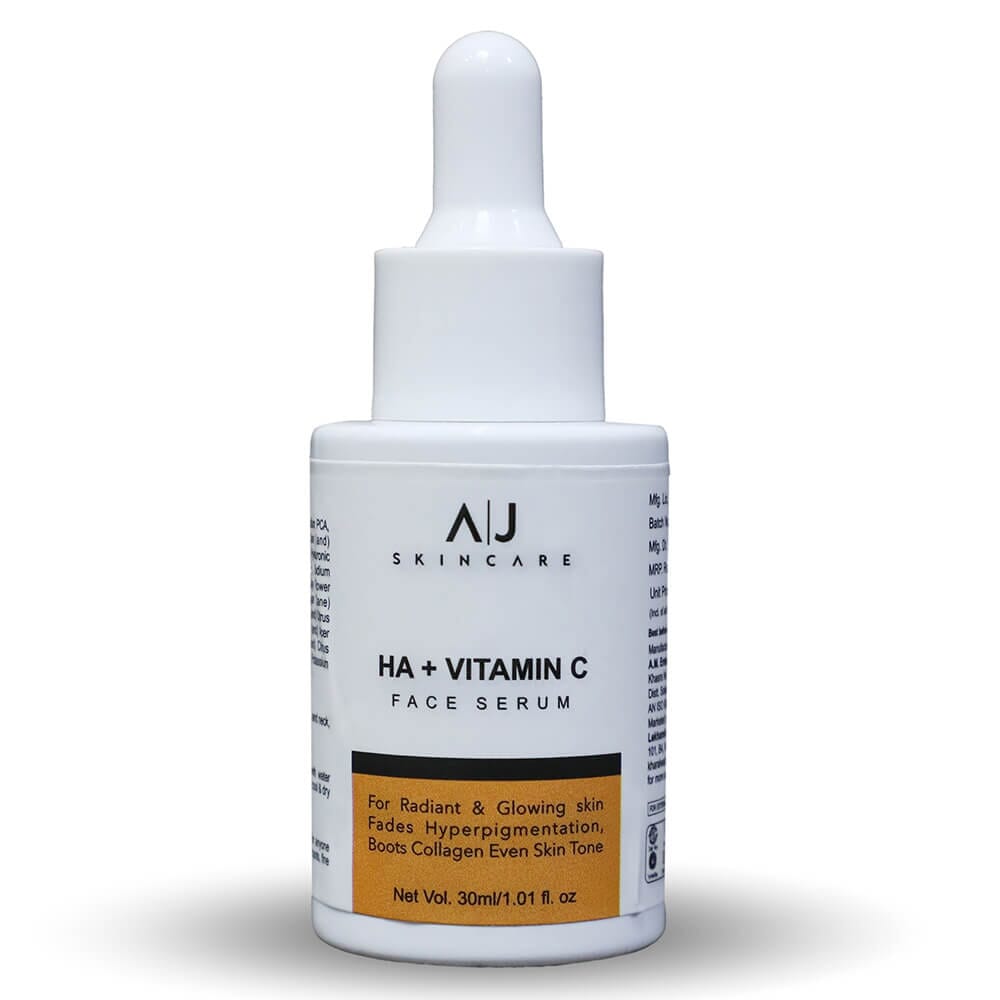 AJ Skincare Vitamin C + Hyaluronic serum bottle front 30ml 1.01fl. oz